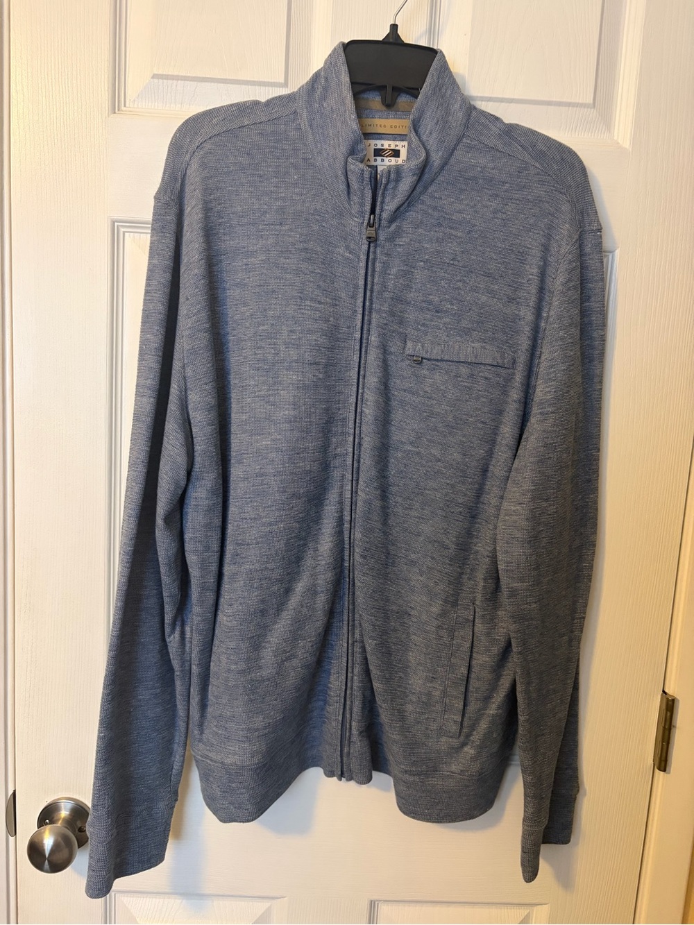 Joseph Abboud Light Blue Full-Zip Men's Sweater Jacket